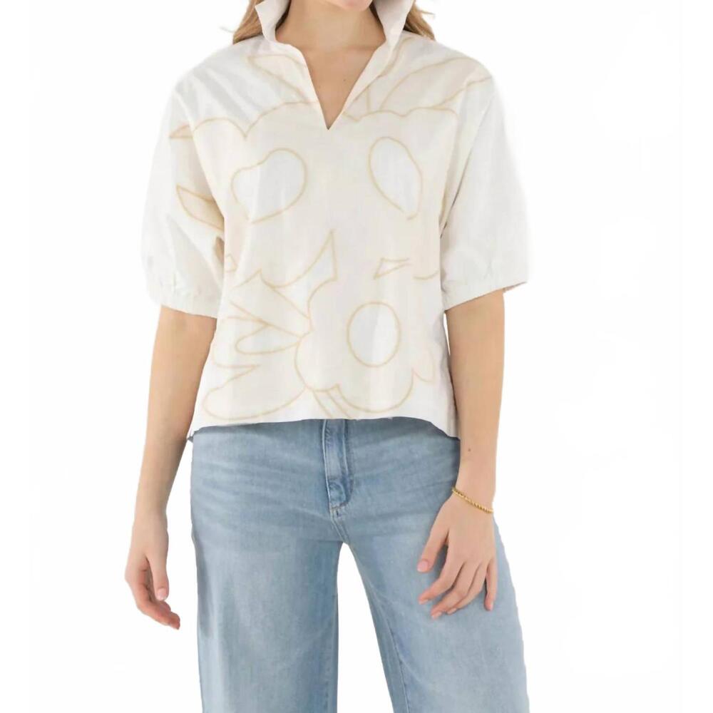 NEW EMILY MCCARTHY poppy top in beige bloom
